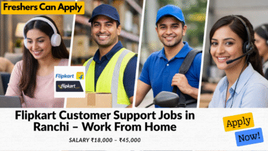 Flipkart customer support jobs in Ranchi work from home with salary ₹18,000 to ₹45,000 for freshers and experienced candidates