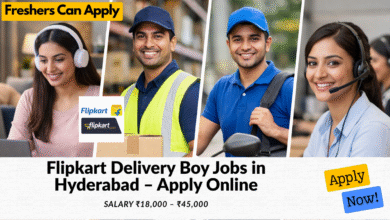Flipkart delivery boy jobs in Hyderabad with salary ₹18,000 to ₹45,000 for full time and part time roles