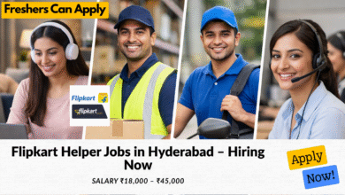 Flipkart helper jobs in Hyderabad with salary ₹18,000 to ₹45,000 for warehouse and packing work roles