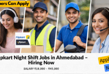 Flipkart night shift jobs in Ahmedabad with salary ₹18,000 to ₹45,000 for warehouse and data entry roles