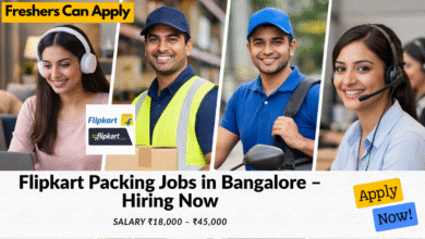 Flipkart packing jobs in Bangalore with salary ₹18,000 to ₹45,000 for freshers and warehouse work roles