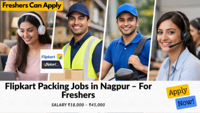Flipkart packing jobs in Nagpur for freshers with salary ₹18,000 to ₹45,000 and warehouse work roles