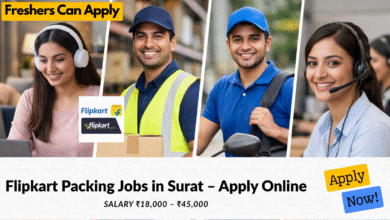 Flipkart packing jobs in Surat with salary ₹18,000 to ₹45,000 for freshers and warehouse work roles