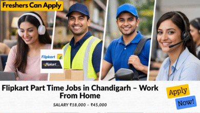 Flipkart part time jobs in Chandigarh work from home with salary ₹18,000 to ₹45,000 for students and freshers including data entry jobs