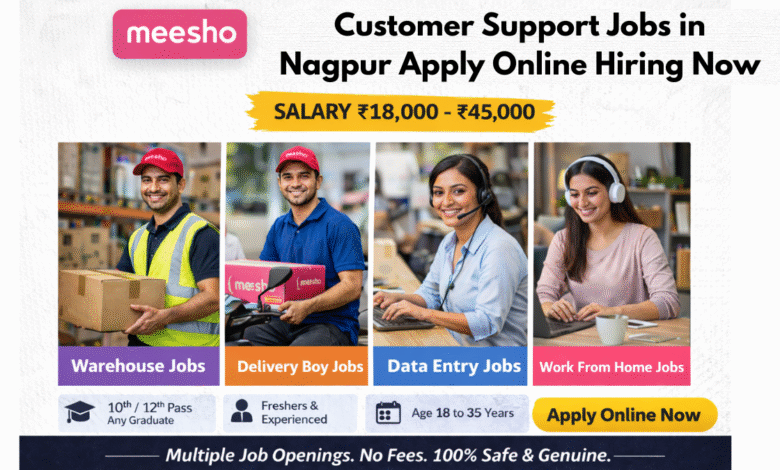 Apply for Meesho customer support jobs in Nagpur with salary ₹18,000 to ₹45,000 including work from home and office roles