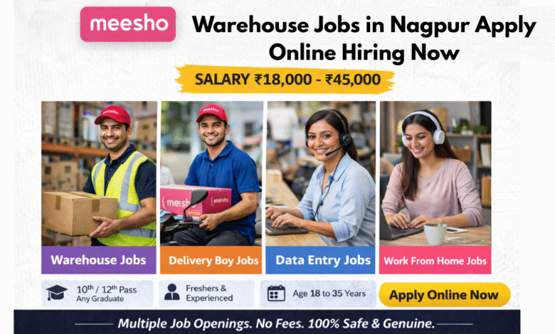 Apply for Meesho warehouse jobs in Nagpur with salary ₹18,000 to ₹45,000 including packing and helper roles
